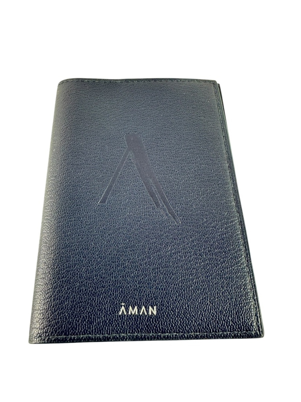 Genuine ÀMAN Navy Blue Pebbled Leather Passport Cover